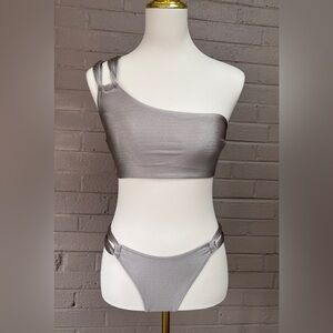 H&M pewter silver bikini 6 -Small